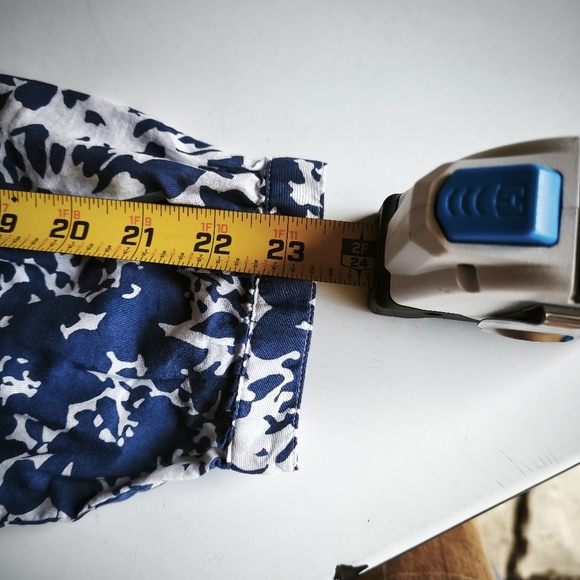 Talbots Floral Popover Ruffle 100% Cotton sz 1X Navy Ivory Coastal Chic - Picture 9 of 10